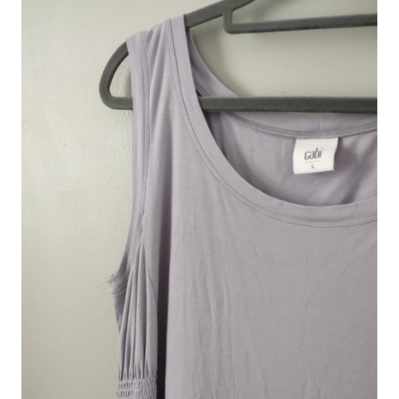 CAbi Huddle Tank Top Womens Large Smocked Sides Soft Shirt 5562 Rayon Spandex - Picture 3 of 6